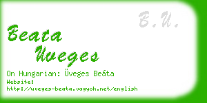 beata uveges business card